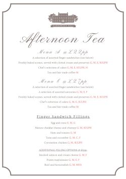 Afternoon tea menu_250 Afternoon Tea